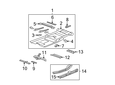 2010 Acura MDX Pillars, Rocker & Floor - Floor & Rails Plate, Spare Tire Separate Diagram for 65810STXA00ZZ