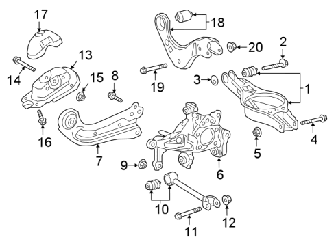 2022 Toyota Avalon Rear Suspension, Upper Control Arm, Ride Control, Stabilizer Bar, Suspension Components Trailing Arm Diagram for 4876006310