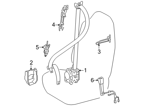 2005 BMW 330Ci Seat Belt Adjuster Assy, Front Shoulder Belt Anchor Diagram for 7320050091