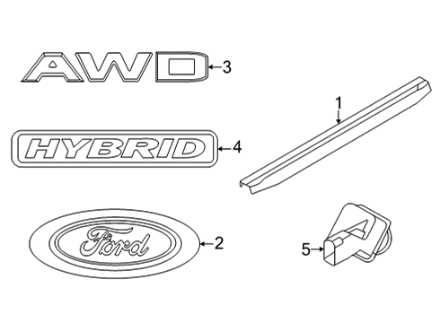 2022 Ford Maverick Parking Aid MOULDING Diagram for NZ6Z6041018A