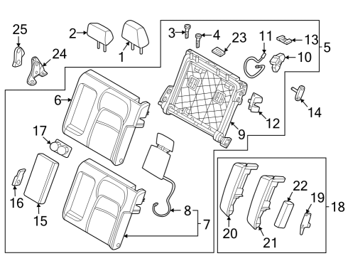 Rear Seat Components Bolt Diagram for 8689979900