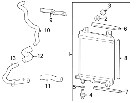 Radiator & Components SEAL Diagram for 1908361BA01