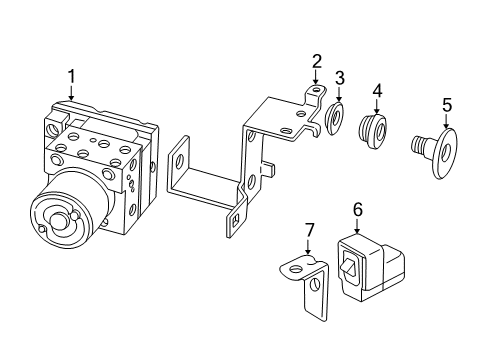 2004 Kia Spectra Anti-Lock Brakes Mounting Pin-Ehcu Diagram for 0K56T43411