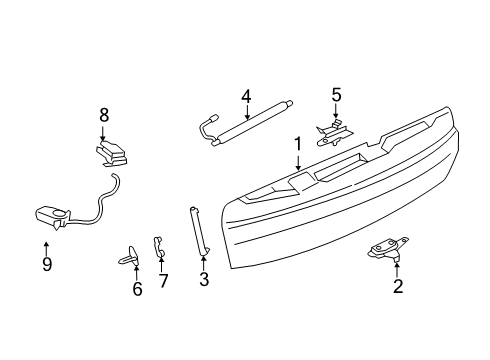 2019 BMW X7 Lift Gate Threaded Plate Striker, Lowe Diagram for 51247498870