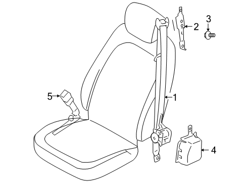 2006 Hyundai Azera Seat Belt Bolt-Washer Assembly Diagram for 1014406161
