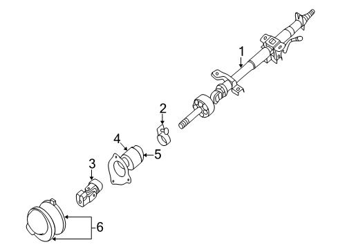 2000 Nissan Altima Steering Column & Wheel, Steering Gear & Linkage Column Assy-Steering, Upper Diagram for 488109E010