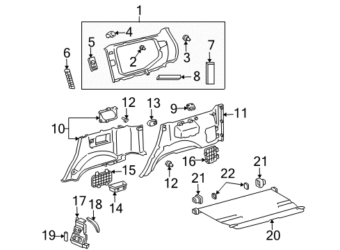 2005 Lexus GX470 Interior Trim - Quarter Panels Carrier Sub-Assy, Jack Diagram for 5870960050