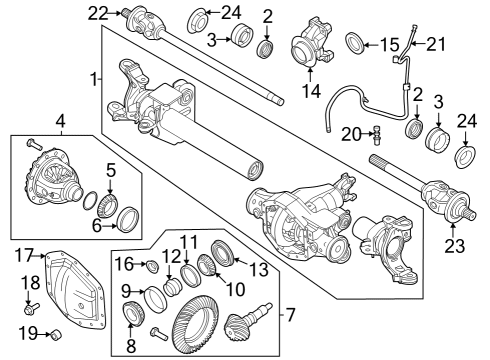 Carrier & Front Axles Side Bearings Diagram for JC3Z4222A