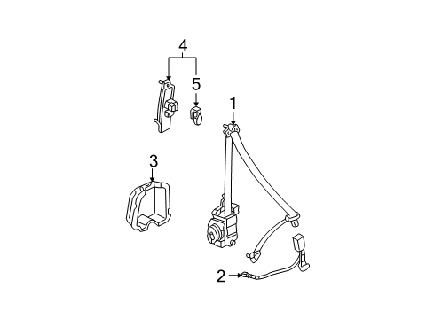 2004 Acura TSX Seat Belt Adjuster, Shoulder Slide *NH220L* (CLEAR GRAY) Diagram for 81460SEAJ01ZA
