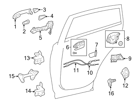 2020 Toyota RAV4 Rear Door Window Motor Diagram for 8572042140