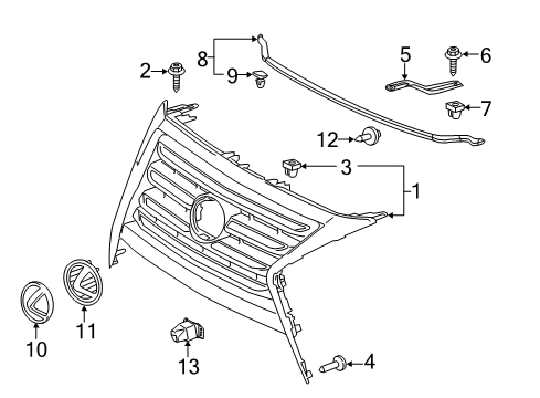 2014 Lexus GX460 Parking Aid GROMMET, Screw Diagram for 9018905050