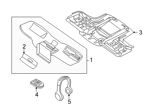 2012 Audi TT Quattro Overhead Console Control Assembly Diagram for 2L2Z18C908AA