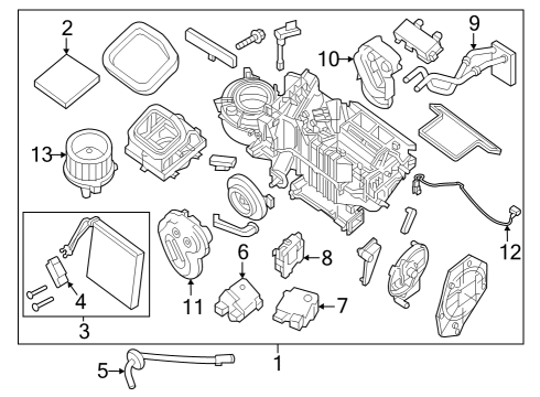 2022 Nissan Frontier A/C & Heater Control Units BLOWER ASSY-FRONT Diagram for 272206RF0B