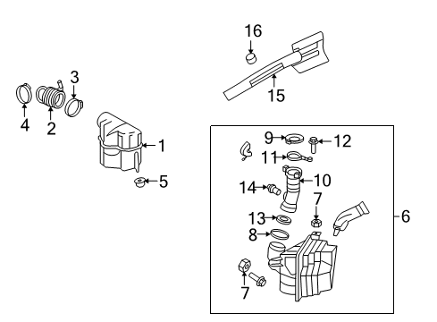 2006 Ford Focus Filters Air Outlet Tube Screen Diagram for 3S4Z9B636AC