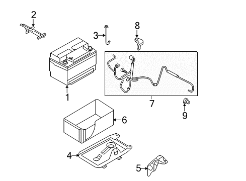 2007 Ford Fusion Battery Positive Cable Diagram for 6E5Z14300AA