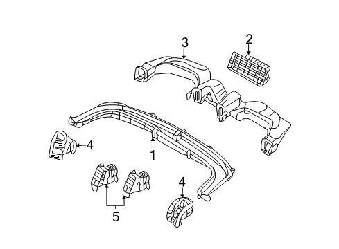 2008 Kia Sedona Ducts Connector Assembly-Heater To Air V Diagram for 974704D000