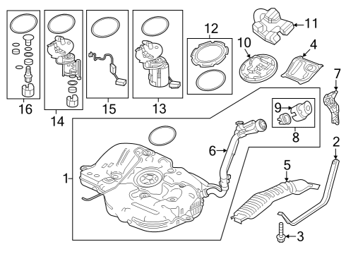 Fuel Injection Band Complete, Fuel Tank Diagram for 17521TBAA00