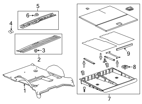 2019 GMC Yukon XL Interior Trim - Rear Body Scuff Plate Diagram for 22886552