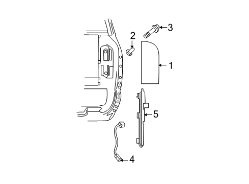 2003 Dodge Ram 2500 Tail Lamps Socket-Tail, Stop, And Turn Lamp Diagram for 55077343AD