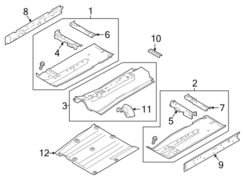 Floor & Rails Member Assembly - Cross, 3RD Diagram for G54306CAMA