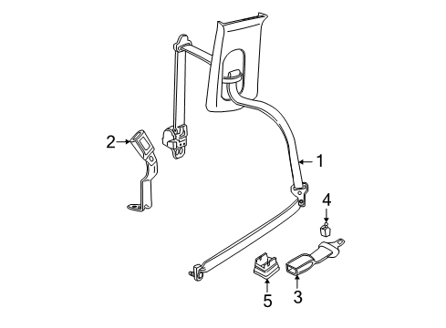 2004 Ford Explorer Rear Seat Belts Diagram 3 - Thumbnail