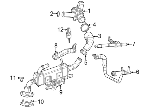 EGR System Tube-COOLANT Diagram for 68263792AC