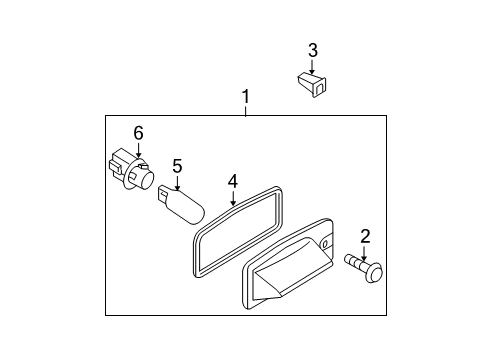 2008 Nissan Sentra Bulbs Lamp Assembly-Licence Plate Diagram for 265105Z000