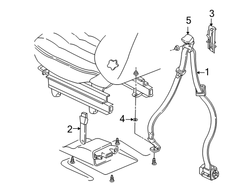 1998 Chevrolet Venture Seat Belt 2Nd Seat Retractor Side Belt KIT *Neutral Diagram for 12530499