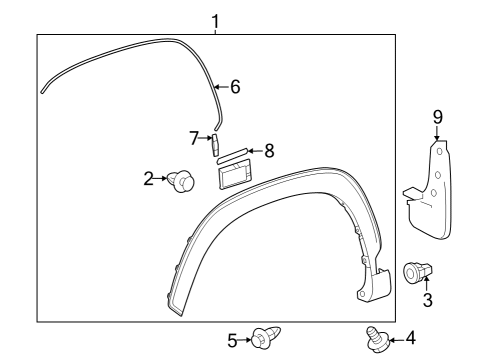 2022 Toyota Corolla Cross Exterior Trim - Fender Wheel Opening Molding Pad Diagram for 538550A090