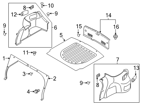 2018 Hyundai Accent Interior Trim - Rear Body Clip-Trim Mounting Diagram for 8532643300IA