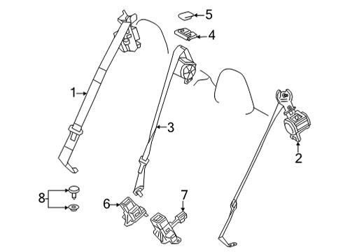 2022 Toyota Corolla Cross Seat Belt Belt Cover Cap Diagram for 731780R030C0