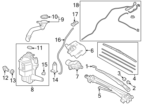 Wiper & Washer Components Nut Diagram for 9413060600