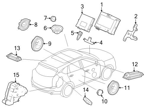 2022 Acura MDX Navigation System Display Assembly (12.3) Diagram for 39710TYAA01