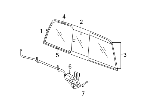 2009 Dodge Ram 3500 Back Glass Channel-Sliding BACKLITE Diagram for 5179972AA