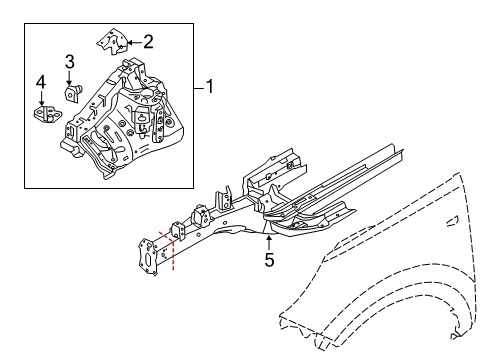 2012 Kia Sportage Structural Components & Rails Reinforcement Assembly-Mounting Front RH Diagram for 645253W000