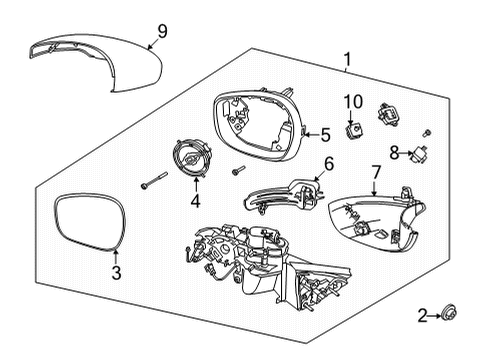 Parking Aid MIRROR ASY - REAR VIEW OUTER Diagram for LJ8Z17682LA