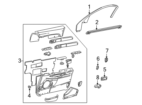 2003 Lincoln LS Front Door Window Regulator Diagram for 3W4Z5423200AA