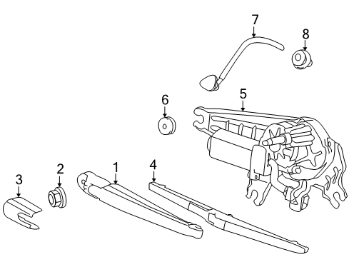 2010 Kia Soul Wiper & Washer Components Rear Washer Nozzle Assembly Diagram for 989302K000