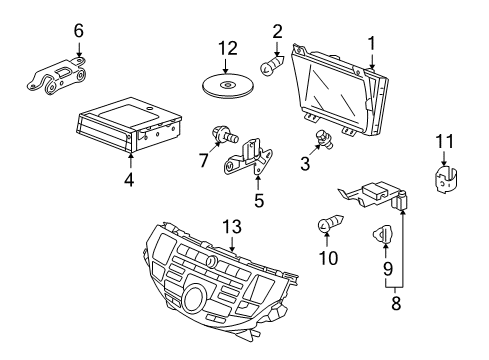 2010 Honda Accord Crosstour Navigation System Antenna Assembly, Gps Diagram for 39835TP6A01