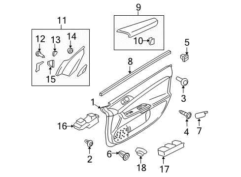 2008 Mitsubishi Lancer Interior Trim - Front Door GROMMET-Front Door Trim Diagram for MB692947