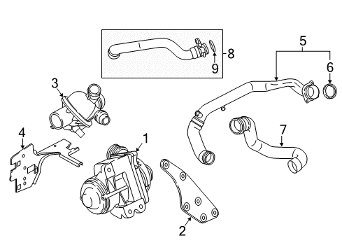 2014 BMW 535i GT xDrive Water Pump Holder Diagram for 11537580626