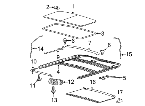 2014 Ford F-150 Sunroof Drain Tube Diagram for 9L3Z16502C52A