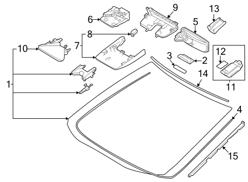 2022 Lexus NX250 Lane Departure Warning Mirror Assembly, Inner Rear Diagram for 878100WS20