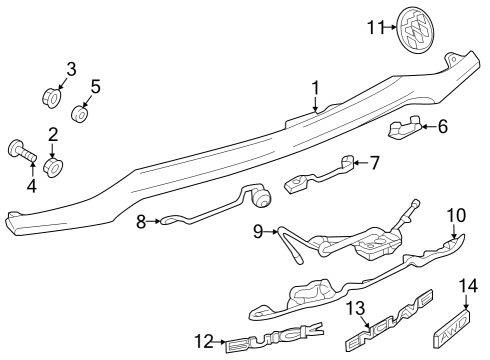 2021 Buick Enclave Exterior Trim - Lift Gate Spoiler Nut Diagram for 11546865