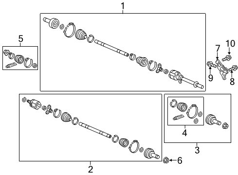 2012 Honda Odyssey Drive Axles - Front Joint Set, Outboard Diagram for 44014TK8A11