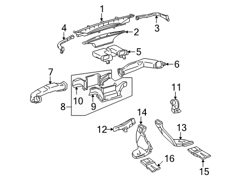 2011 Toyota FJ Cruiser Ducts Front Duct Diagram for 8721135340