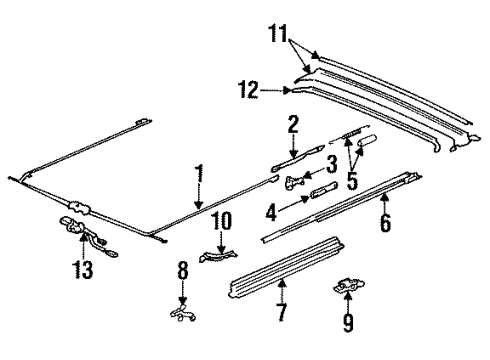 1995 Honda Civic Sunroof Switch Assy., Roof *NH269L* (NT CHARCOAL) Diagram for 35830SR3G01ZC