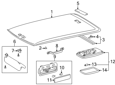1998 Toyota RAV4 Interior Trim - Roof Map Lamp Assembly Diagram for 8126014080B6