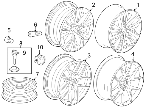 Wheels, Covers & Trim NUT, WHEEL (M14) Diagram for 90304T6ZA01