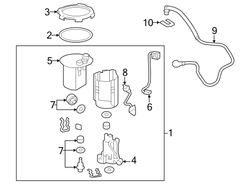 2019 Toyota Camry Senders Fuel Pump Assembly Diagram for 7702006700